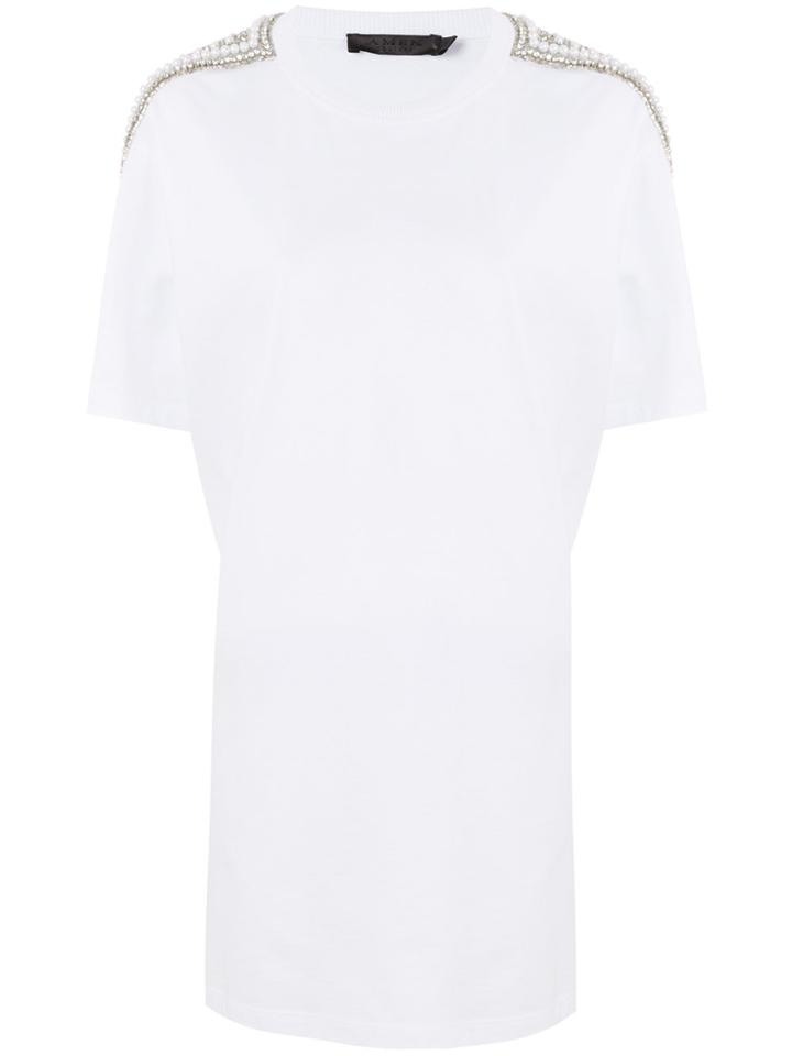 Amen Embellished Sleeve T-shirt - White