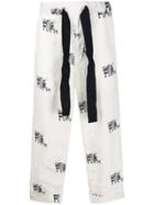 Aleksandr Manamïs Printed Cropped Trousers - White