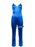 Adam Selman Cami Belted Jumpsuit - Blue