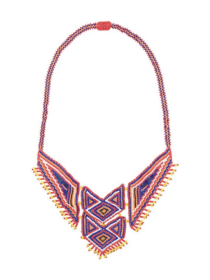 Jessie Western Beaded Boho Necklace - Red