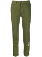 Mr & Mrs Italy Embroidered Skinny Trousers - Green
