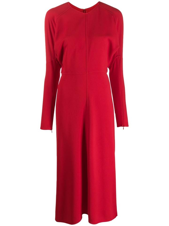Victoria Beckham Dolman Sleeve Midi Dress - Red
