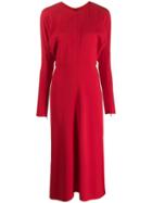 Victoria Beckham Dolman Sleeve Midi Dress - Red