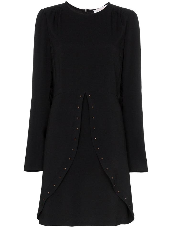 See By Chloé Studded Slit-detail Dress - Black