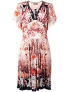 Roberto Cavalli Floral Print Shift Dress, Women's, Size: 46, Silk/modal/virgin Wool