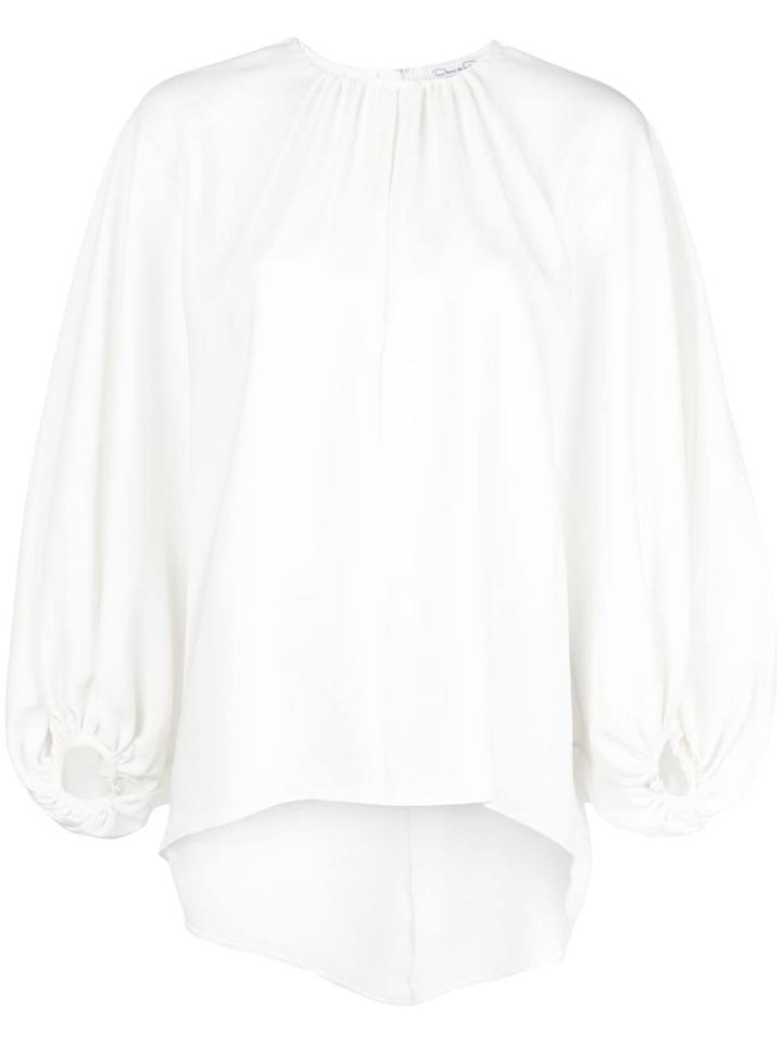 Oscar De La Renta Billow Sleeve Blouse - White