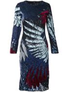 Romance Was Born - Short Feather Applique Dress - Women - Silk/cotton/nylon/viscose - 10, Black, Silk/cotton/nylon/viscose