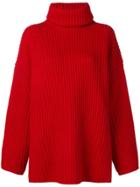 Acne Studios Oversized Turtleneck Sweater - Red