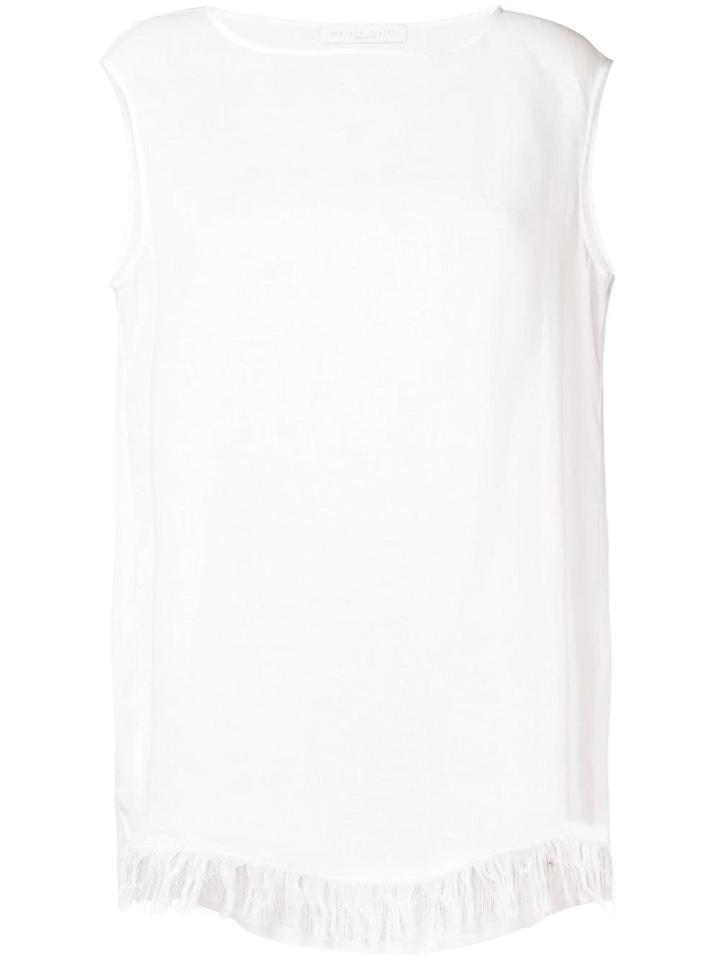 Fabiana Filippi Fringed Hem Tank Top - White
