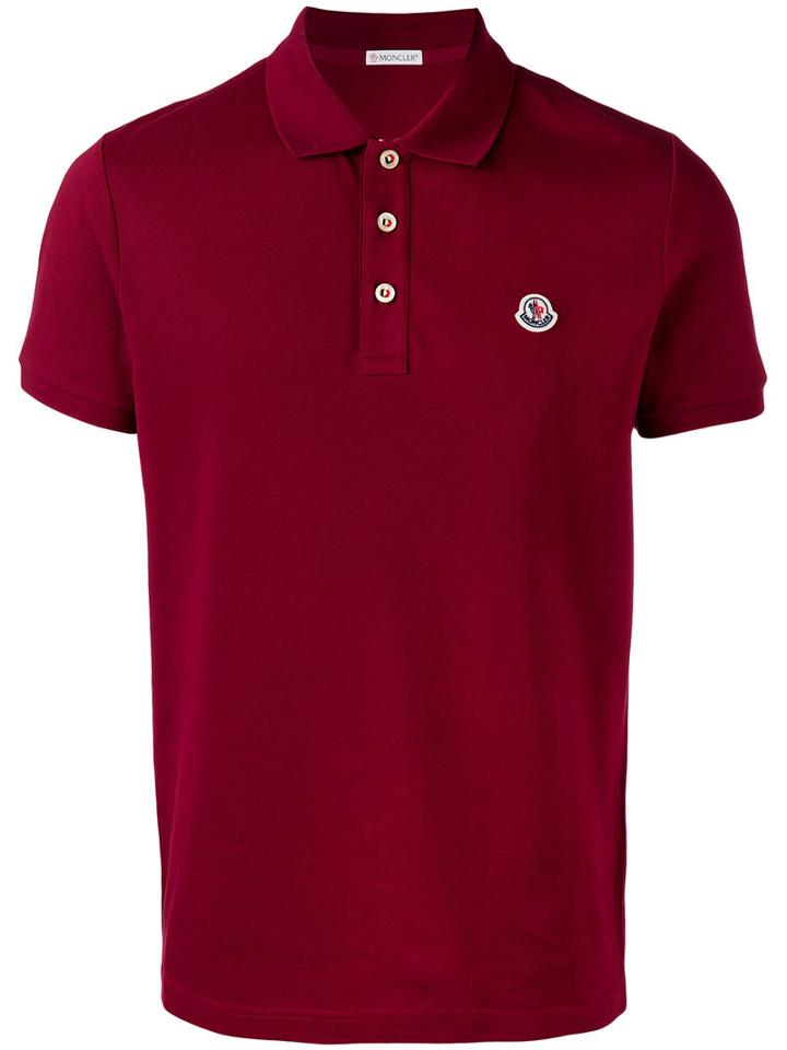 Moncler Classic Polo Shirt, Men's, Size: Large, Red, Cotton