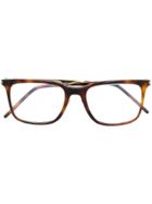 Saint Laurent Eyewear Rectangle Frame Glasses - Brown