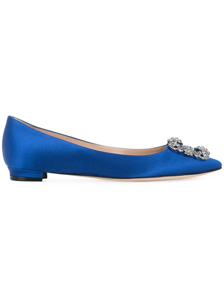 Manolo Blahnik Hangisi Flats - Blue