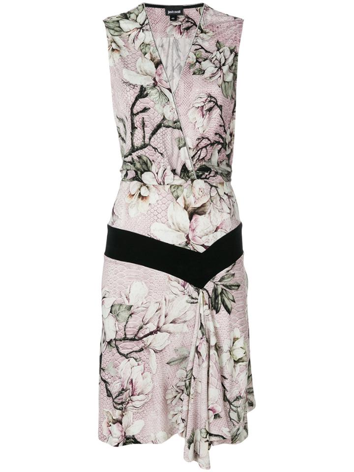 Just Cavalli Magnolia Print Dress - Pink & Purple