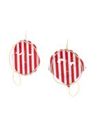 Jw Anderson Sculpted Striped Earrings - Red