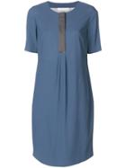 Fabiana Filippi Short-sleeve Flared Dress - Blue