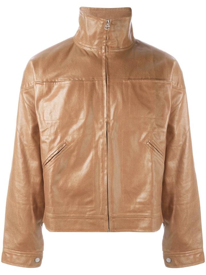 Telfar Dropped Shoulder Denim Jacket, Men's, Size: Medium, Brown, Cotton