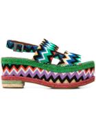 Missoni Zigzag Print Platform Sandals - Green