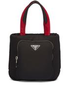 Prada Padded Zipped Tote Bag - Black