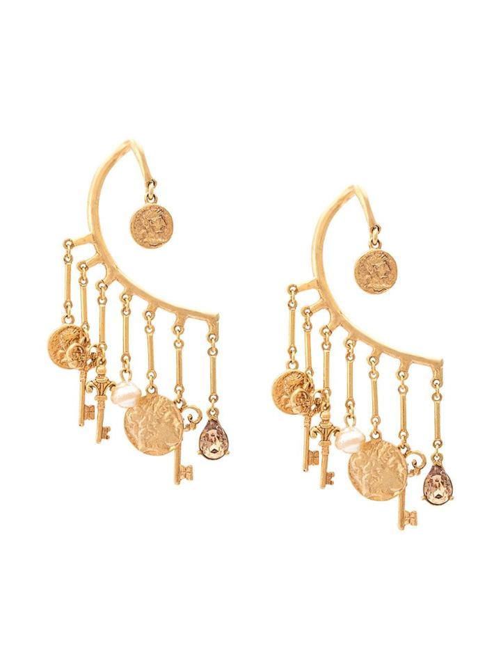 Oscar De La Renta Coin Charm Ear Cuff - Gold