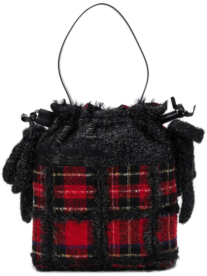 Simone Rocha Tartan Print Bucket Bag - Black