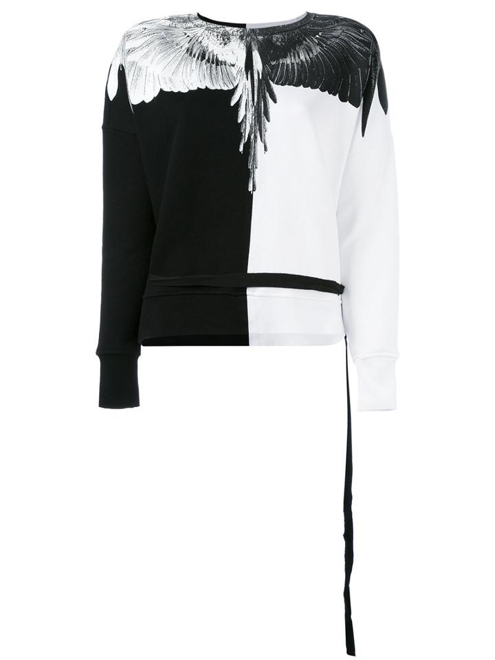 Feather Print Sweatshirt - Women - Cotton - Xs, Black, Cotton, Marcelo Burlon County Of Milan