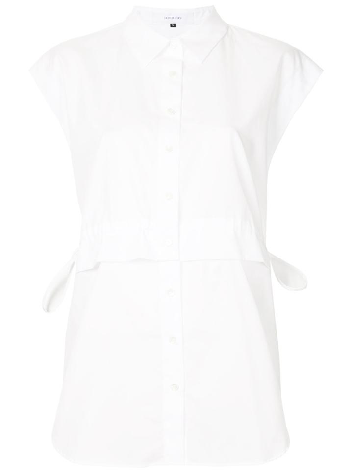 Le Ciel Bleu Ruched Waist Play Shirt - White