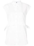 Le Ciel Bleu Ruched Waist Play Shirt - White