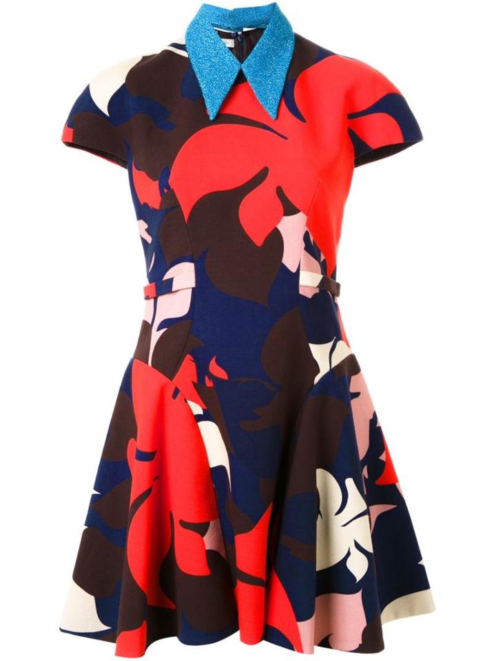Delpozo Floral Print Flared Dress