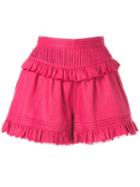 Aje Ruffled Morton Shorts - Pink