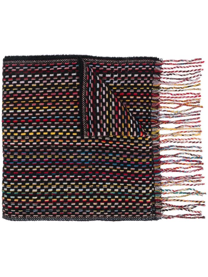 Paul Smith Long Knitted Scarf - Black