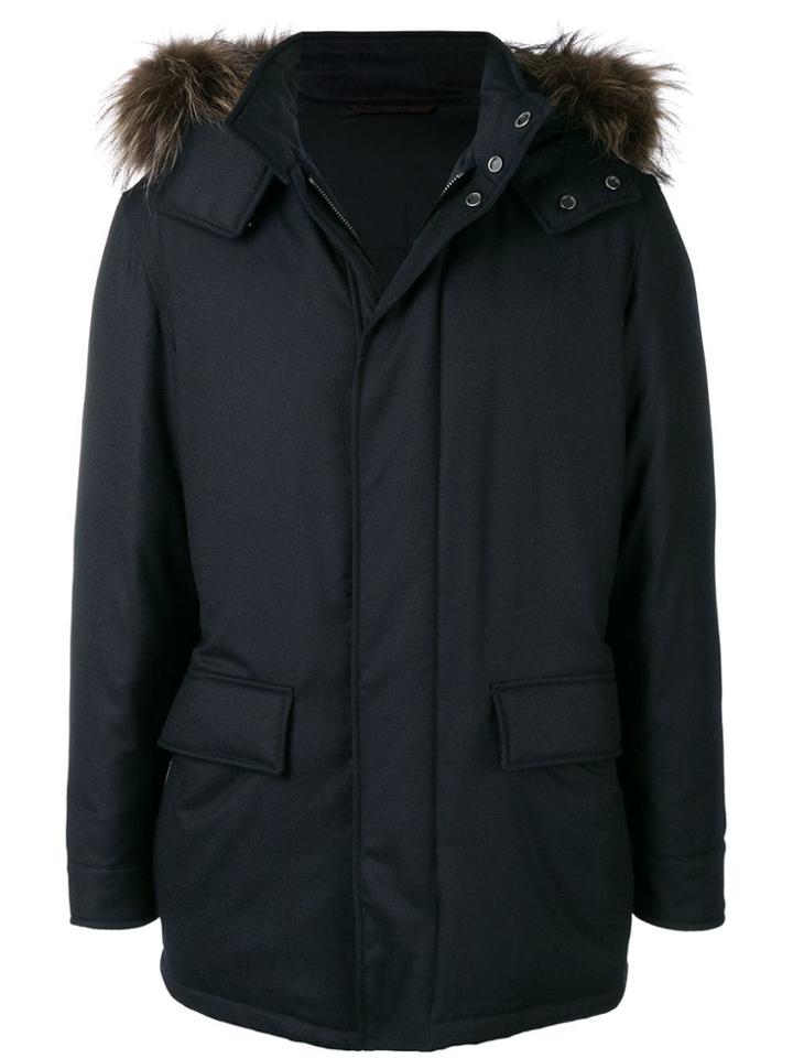 Ermenegildo Zegna Padded Hooded Coat - Blue