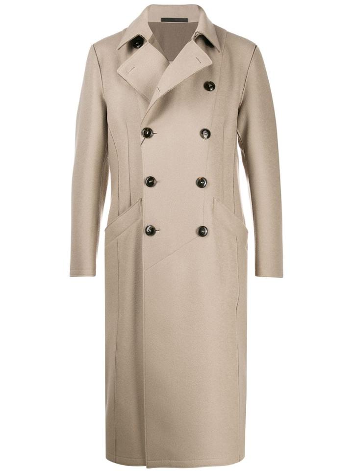 Giorgio Armani Double-breasted Boxy Fit Coat - Neutrals