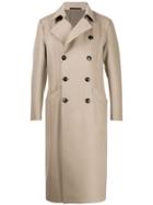 Giorgio Armani Double-breasted Boxy Fit Coat - Neutrals