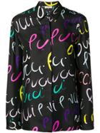 Emilio Pucci Pucci Pucci Print Silk Shirt - Black