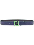 Fendi Ff Logo Buckle Belt - Blue