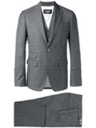 Dsquared2 London Three-piece Suit, Men's, Size: 54, Grey, Virgin Wool/cotton/polyester