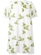 Giamba Tiger Prints Dress, Women's, Size: 44, White, Silk/polyester