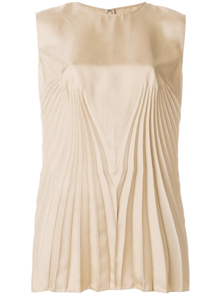 Maison Margiela Sleeveless Pleated Top - Nude & Neutrals