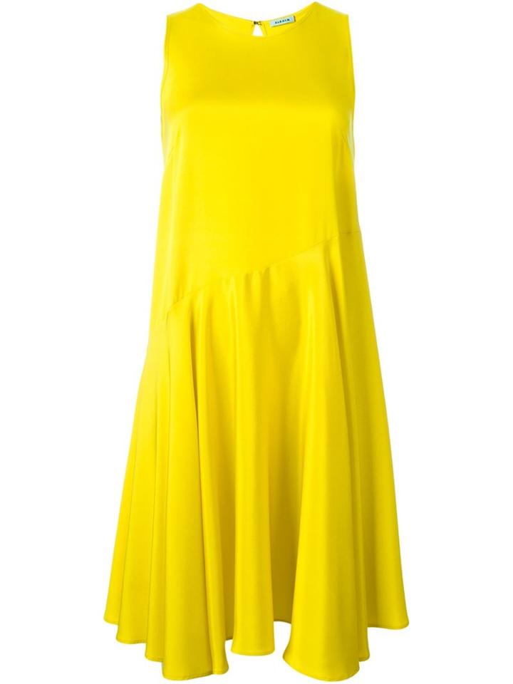 P.a.r.o.s.h. Flared Sleeveless Dress, Women's, Size: Large, Yellow/orange, Silk/spandex/elastane