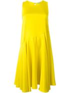 P.a.r.o.s.h. Flared Sleeveless Dress, Women's, Size: Large, Yellow/orange, Silk/spandex/elastane