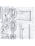 Linear Print Scarf - Women - Viscose - One Size, Black, Viscose, Enfants Riches Deprimes