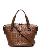 Bottega Veneta Brown Tambura Woven Leather Shoulder Bag