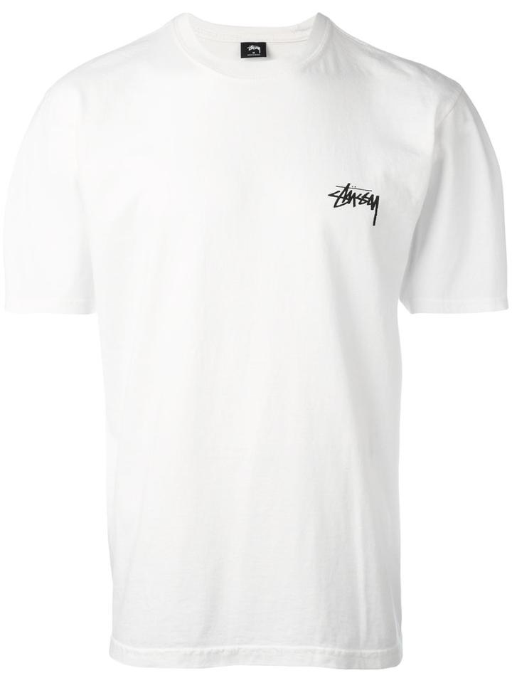 Stussy - Back Logo Print T-shirt - Men - Cotton - S, White, Cotton