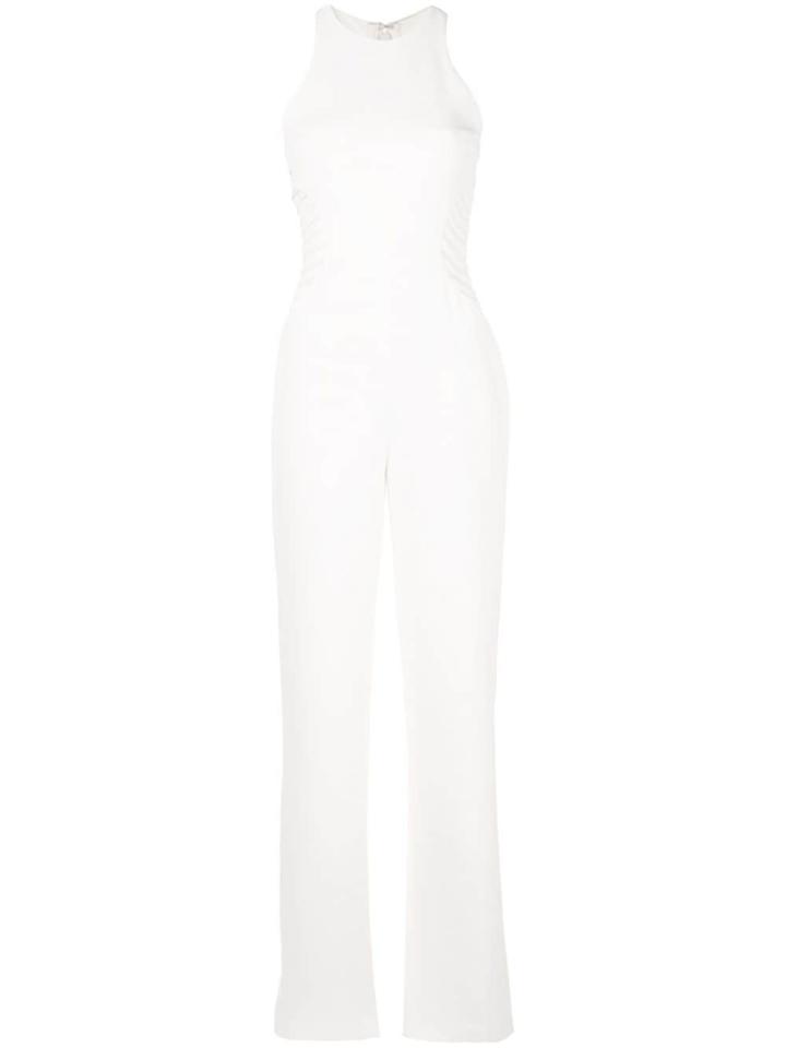 Halston Heritage Fitted Ribbed Jumpsuit - White