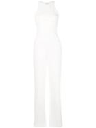 Halston Heritage Fitted Ribbed Jumpsuit - White