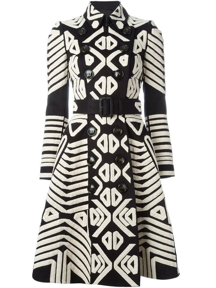 Burberry Prorsum Tribal Applique Flared Coat
