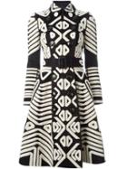 Burberry Prorsum Tribal Applique Flared Coat