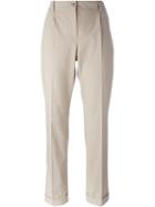Dolce & Gabbana Slim Fit Trousers, Women's, Size: 46, Nude/neutrals, Cotton/spandex/elastane