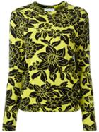 Christian Wijnants - Floral-intarsia Knitted Sweater - Women - Cotton/polyamide/viscose - S, Green, Cotton/polyamide/viscose