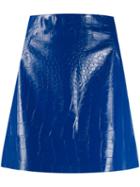 Pinko Croc-effect Zip Mini-skirt - Blue